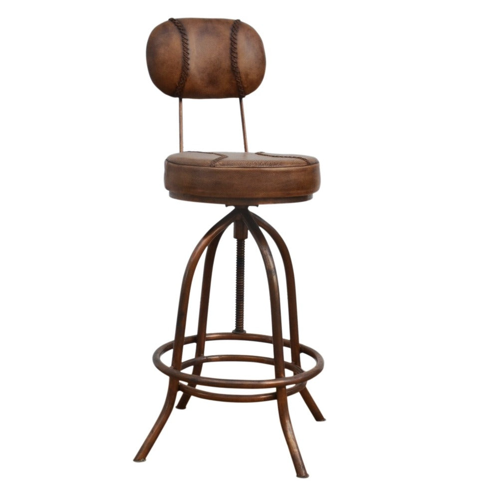 Industry Wind Up Bar Chair Leather Seat