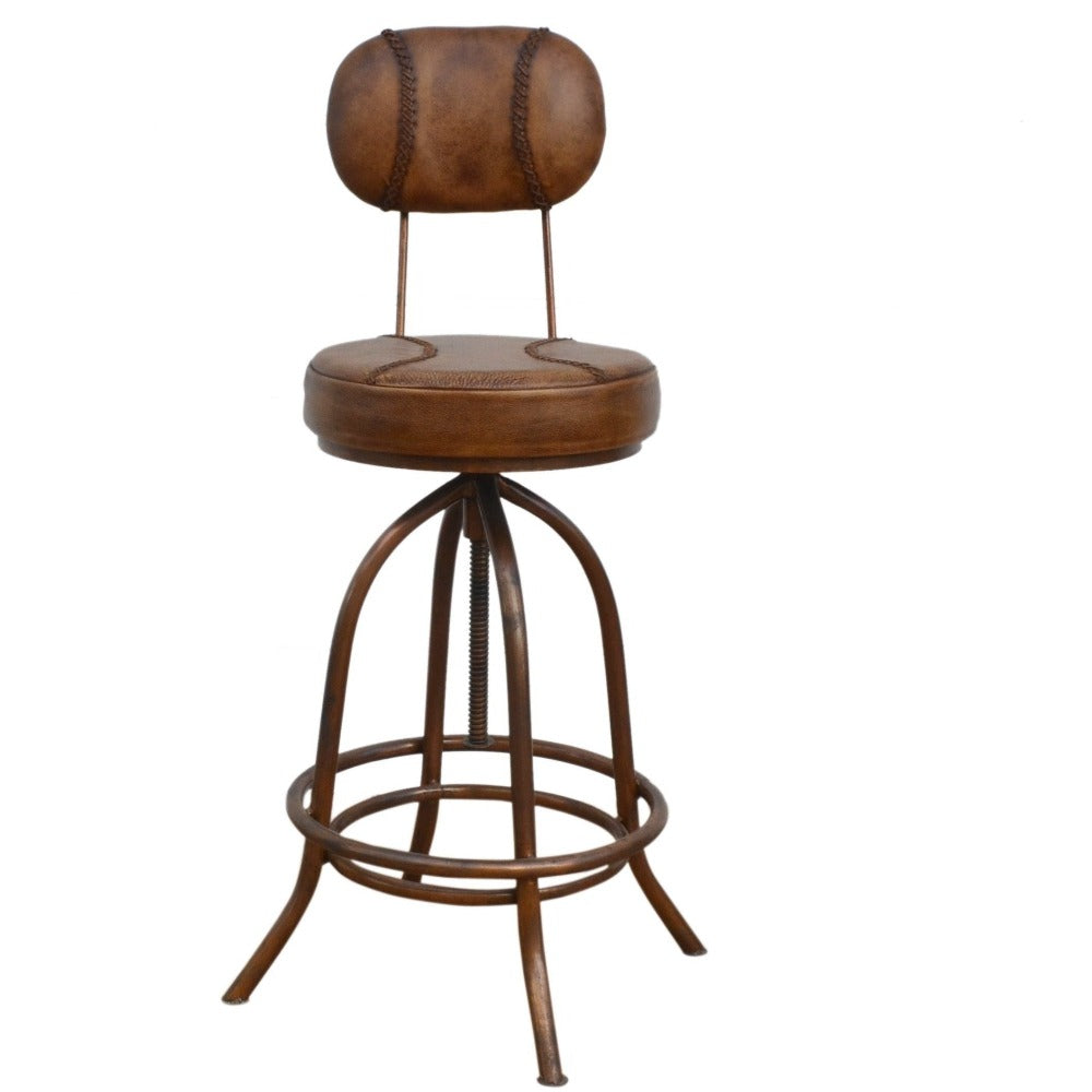 Industry Wind Up Bar Chair Leather Seat