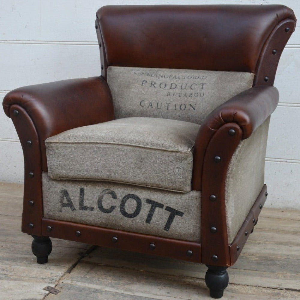 ALCOTT Leather Vintage  Armchair