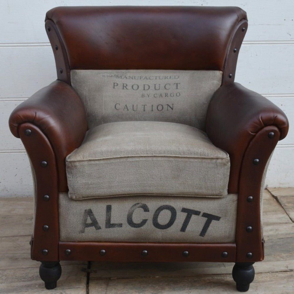 ALCOTT Leather Vintage  Armchair