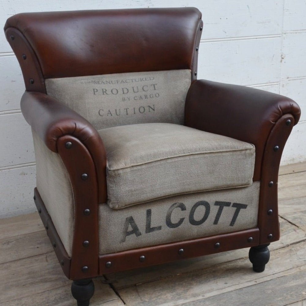 ALCOTT Leather Vintage  Armchair