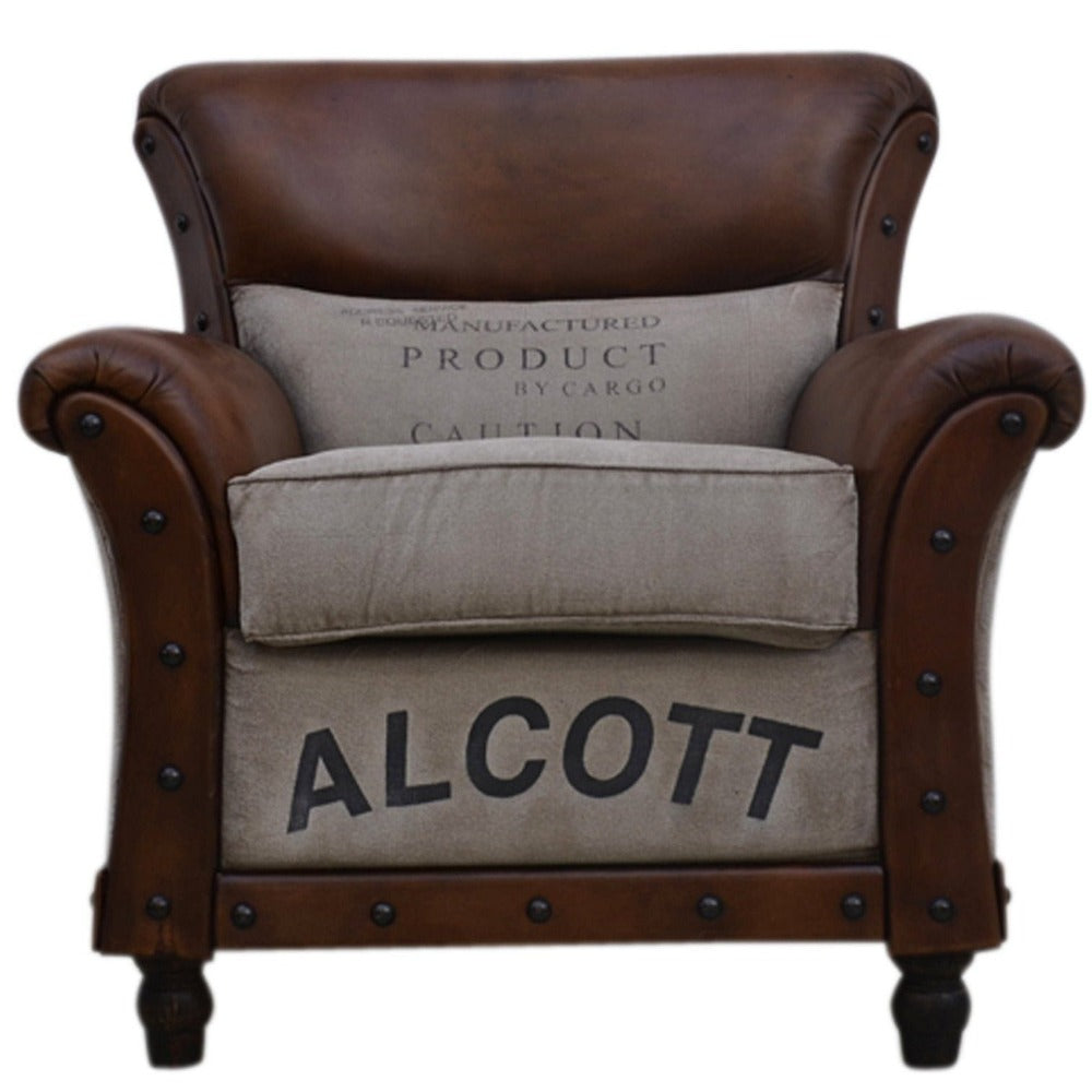 ALCOTT Leather Vintage  Armchair