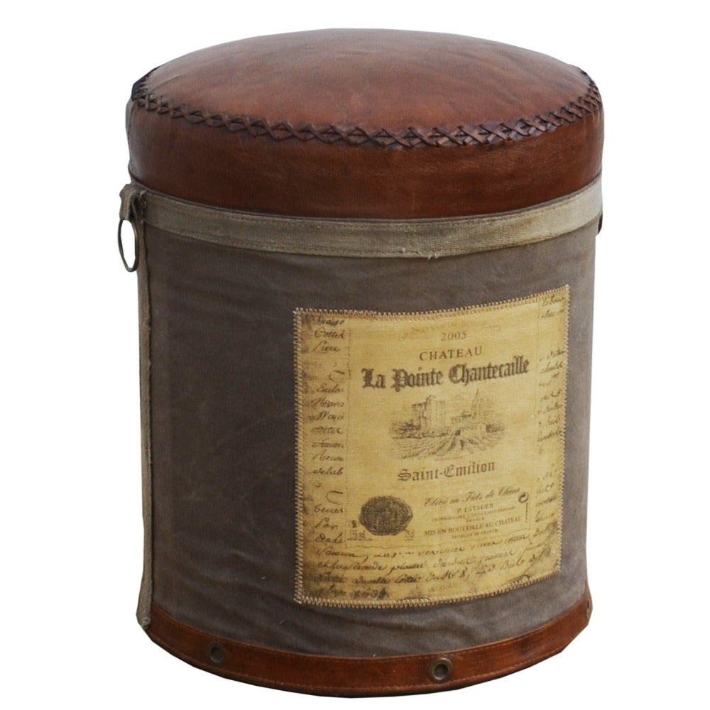 Cylindrical Chateau Ottoman