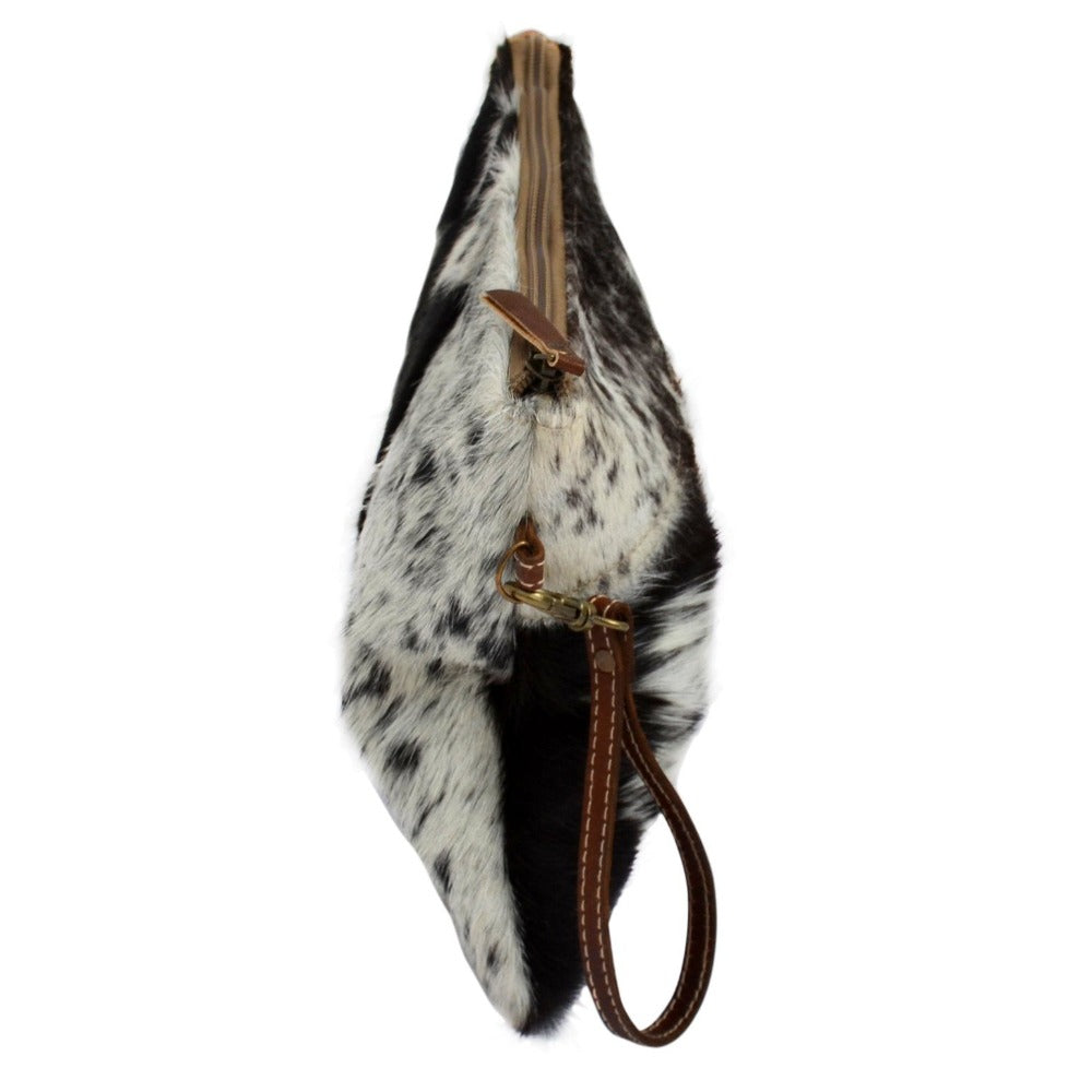 Everyday Cowhide Zip Clutch Bag