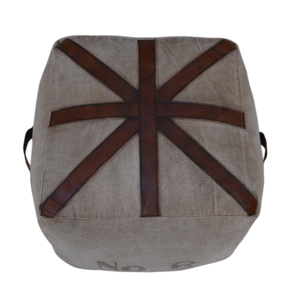 "N0 6" Canvas Square Ottoman