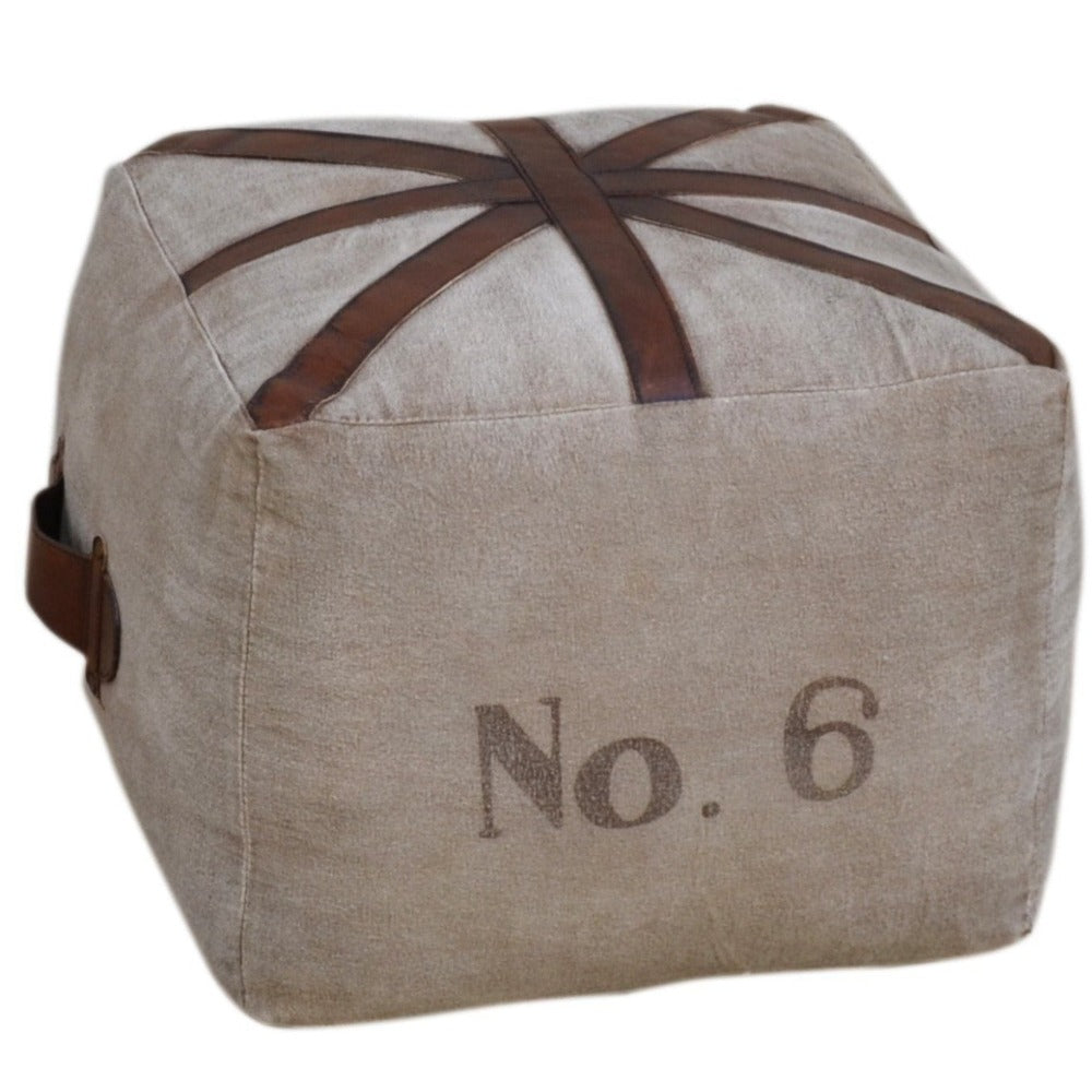 "N0 6" Canvas Square Ottoman