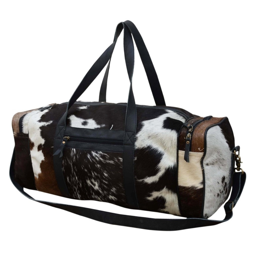 Cowhide Patch Overnight Bag