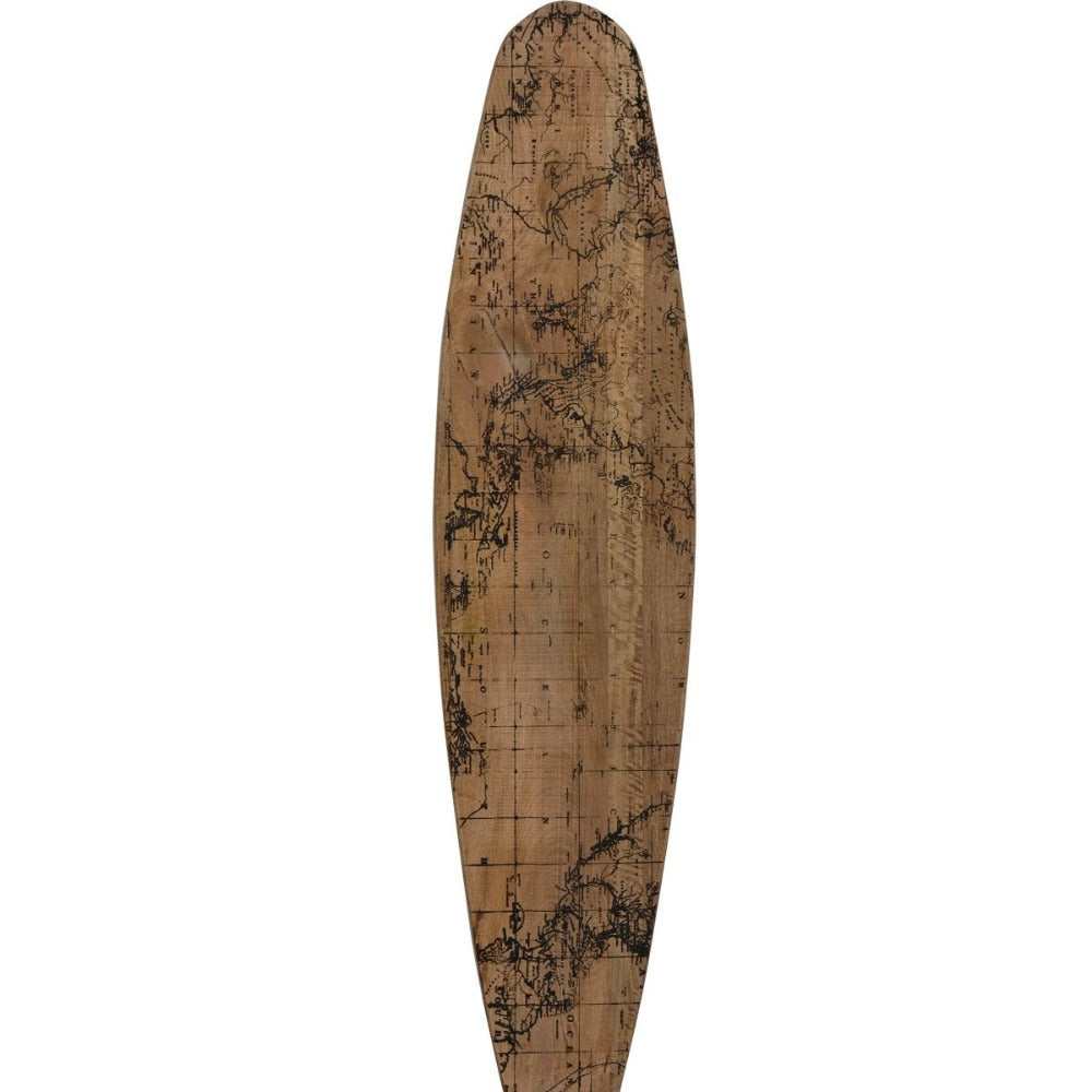 World Map Hardwood Surfboard Wall Art