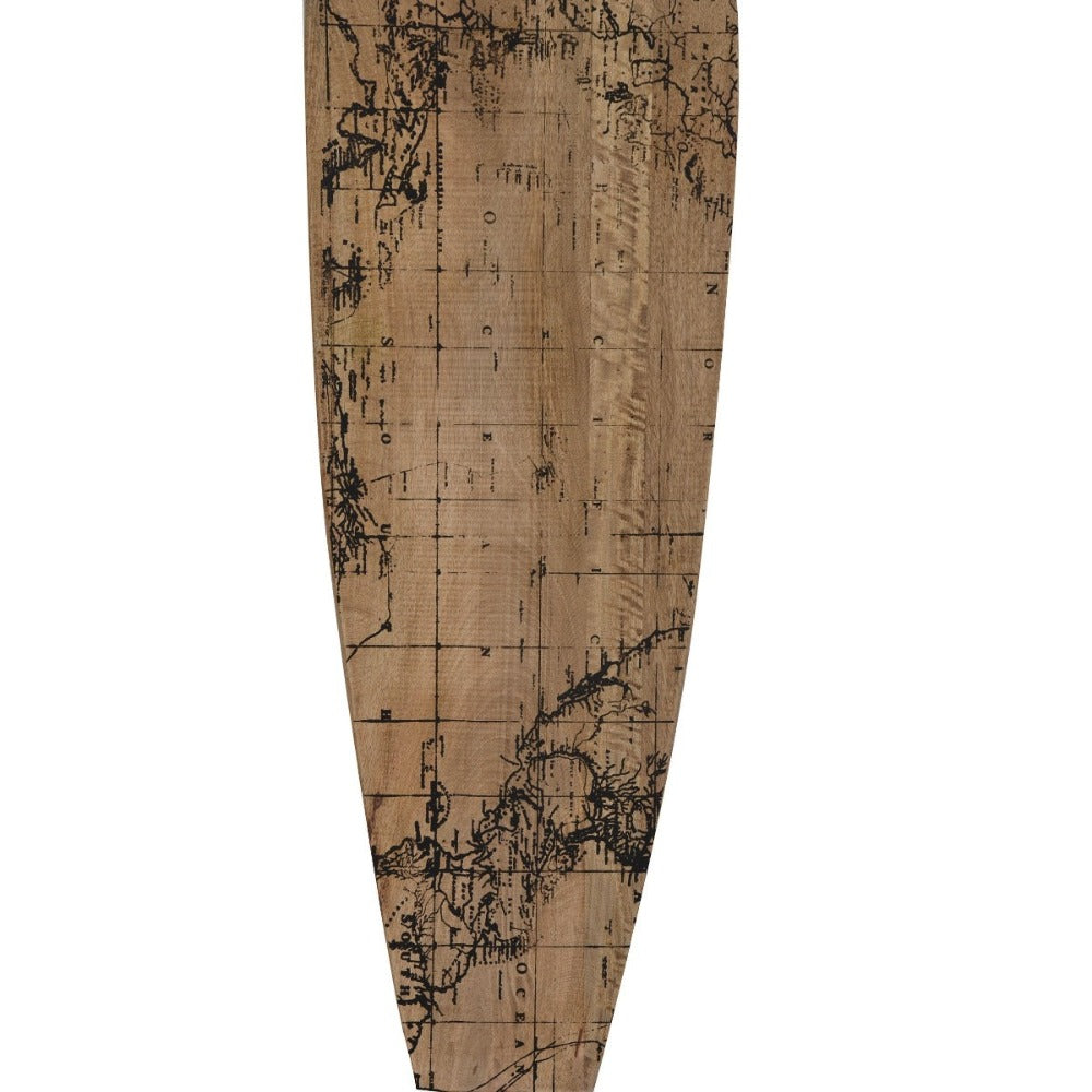 World Map Hardwood Surfboard Wall Art