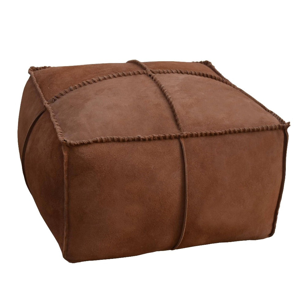 Suede Texture Leather Ottoman