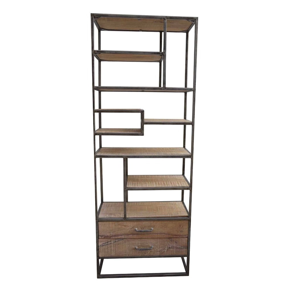 Industrial Wide Iron Frame Bookcase