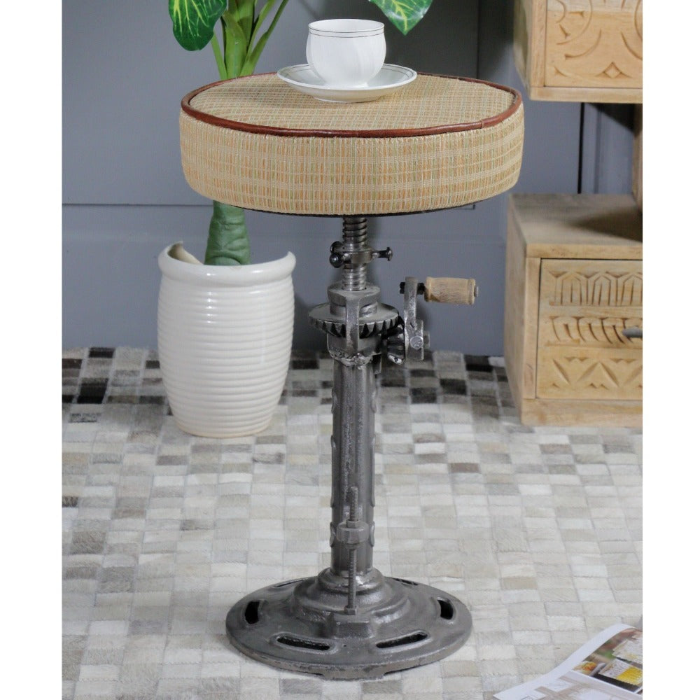 Natural Fibre Cane Wind Up Industrial Stool