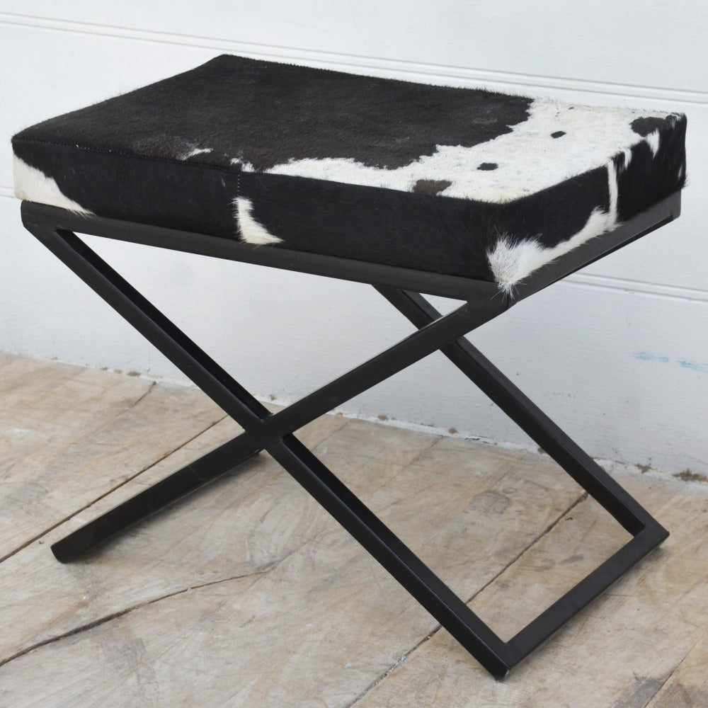 Dahlia Cow Hide Stool