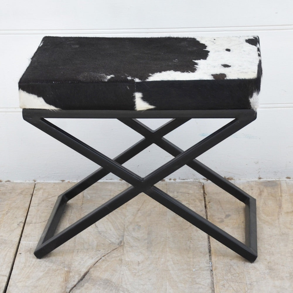 Dahlia Cow Hide Stool