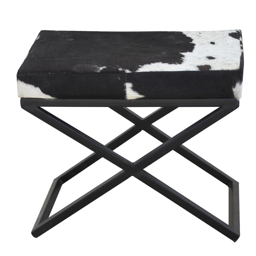 Dahlia Cow Hide Stool