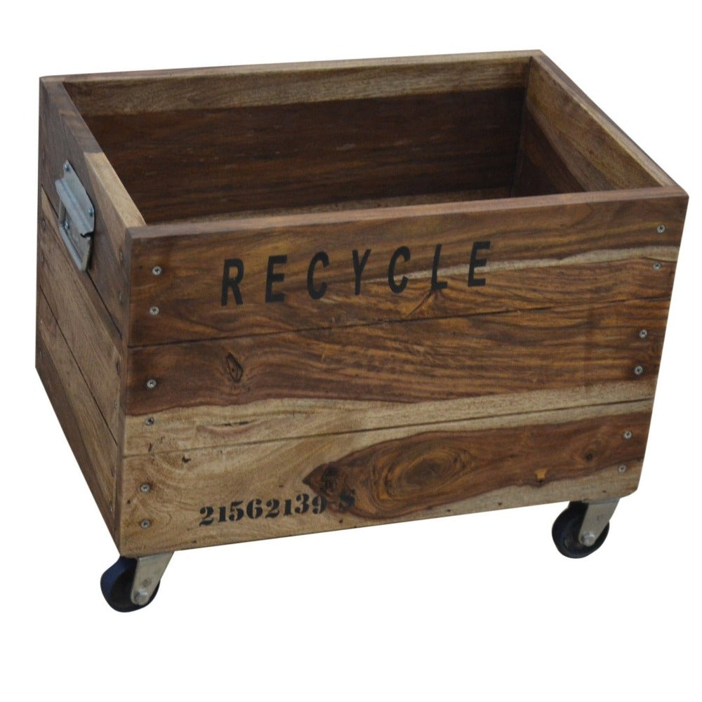 Industrial Recycle Basket On Iron Wheels V2