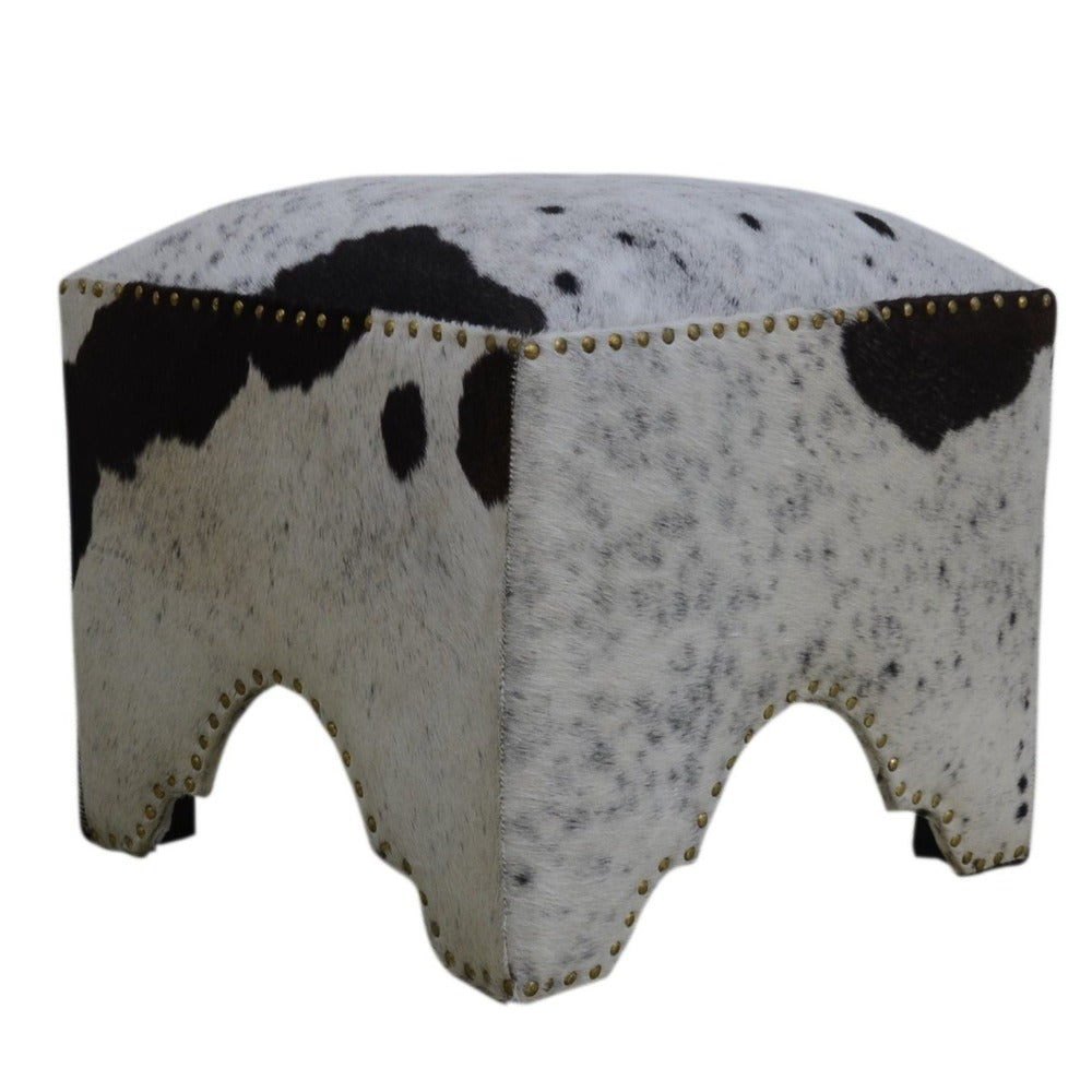 Cowhide Arch Base Ottoman