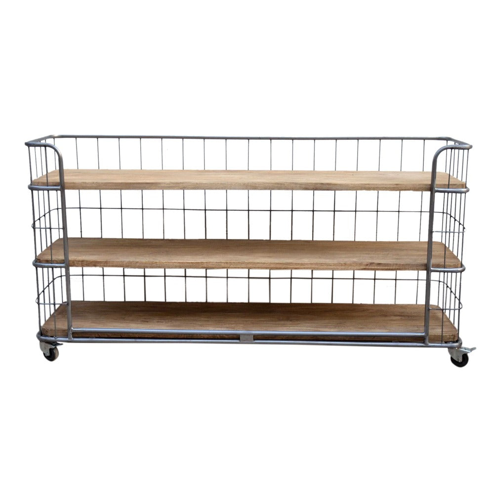 Industrial Three Tier Shelf With On Wheels