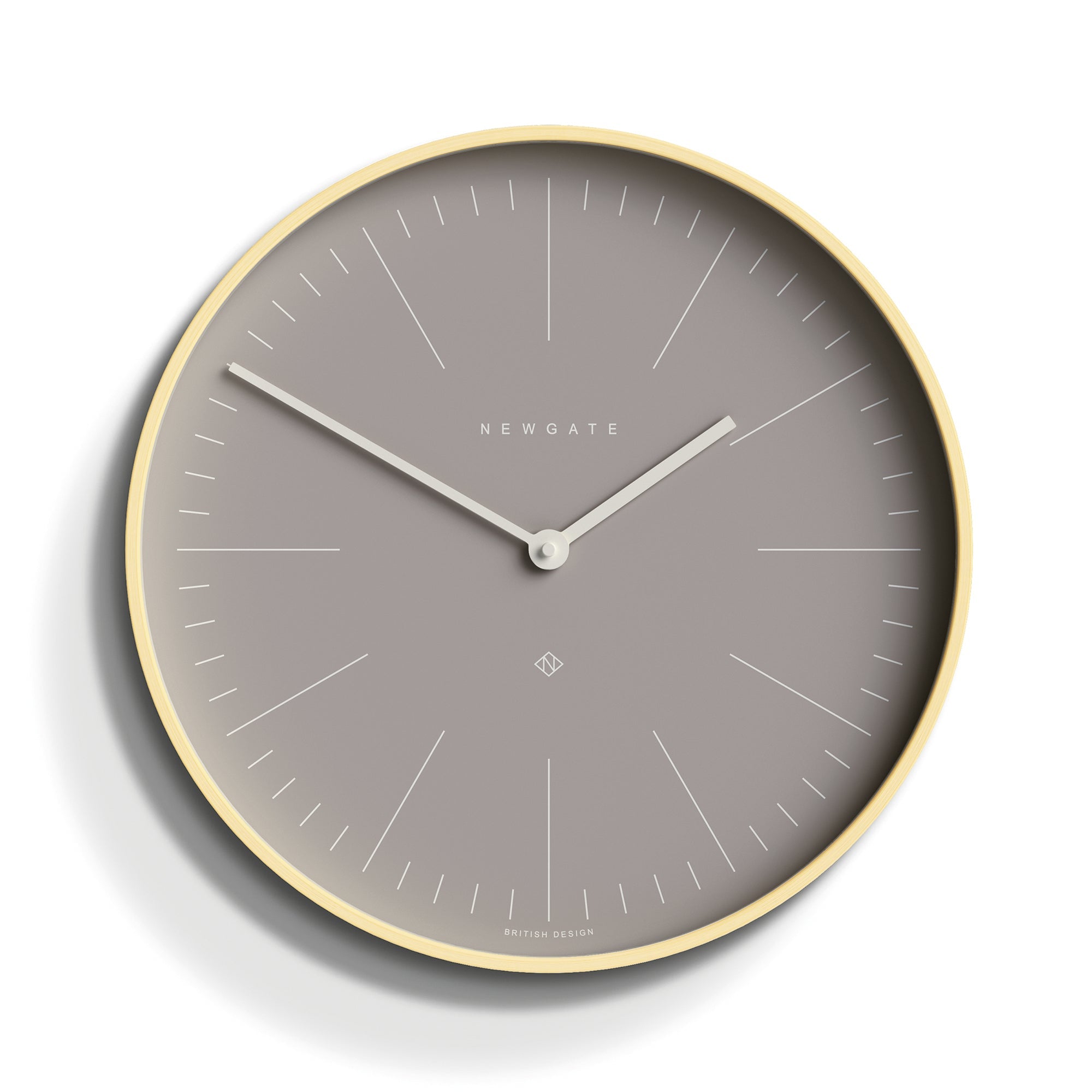 Newgate Mr Clarke Wall Clock Pale Wood Clay Grey Dial