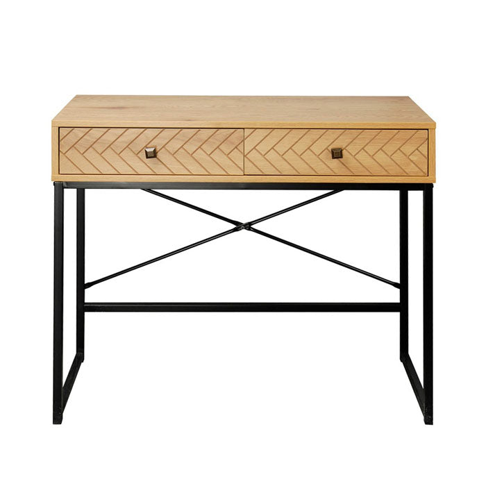 Chevron Pattern 2 Drawers Console Table