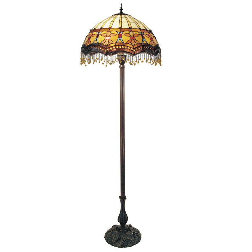 Madonna Tiffany Style Beaded Floor Lamp - Beige