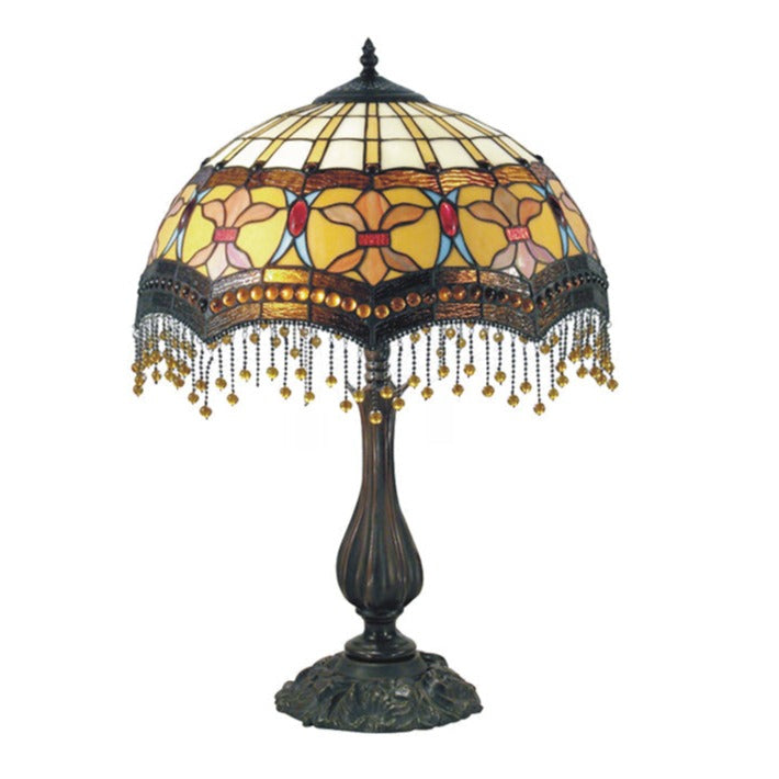 Madonna Tiffany Style Beaded Table Lamp - Multi