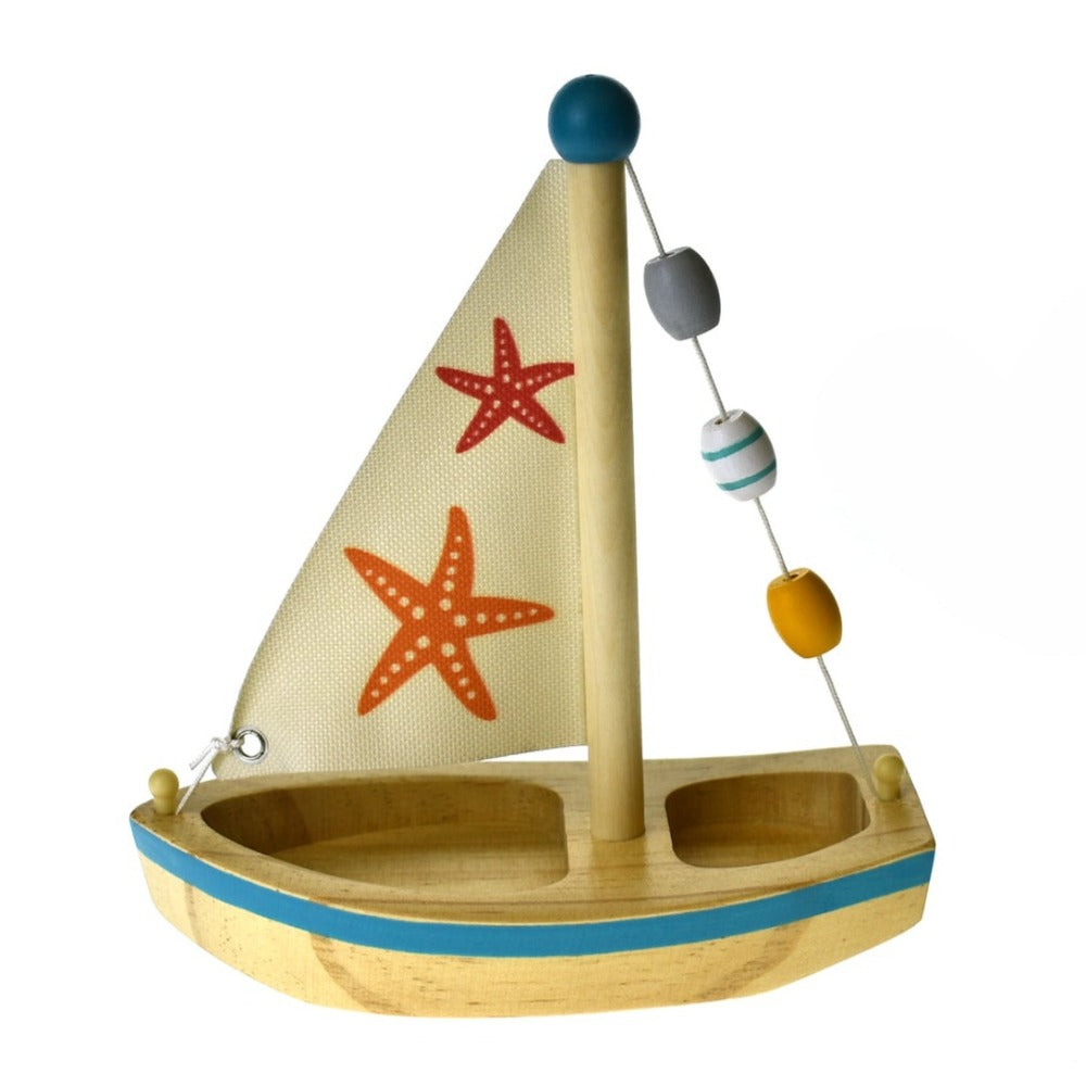 Kids Wooden Toy Sailboat Starfish