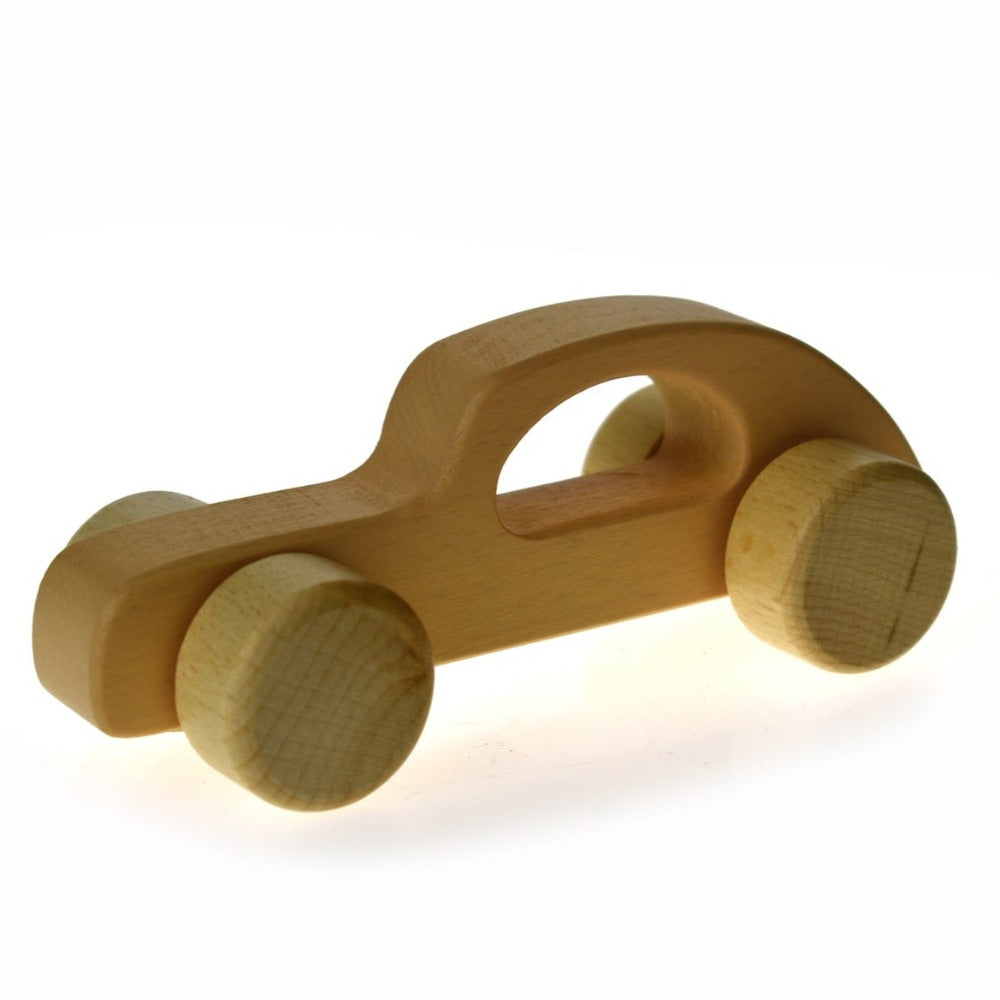 Toddlers Wooden Pull Toy Car Beige