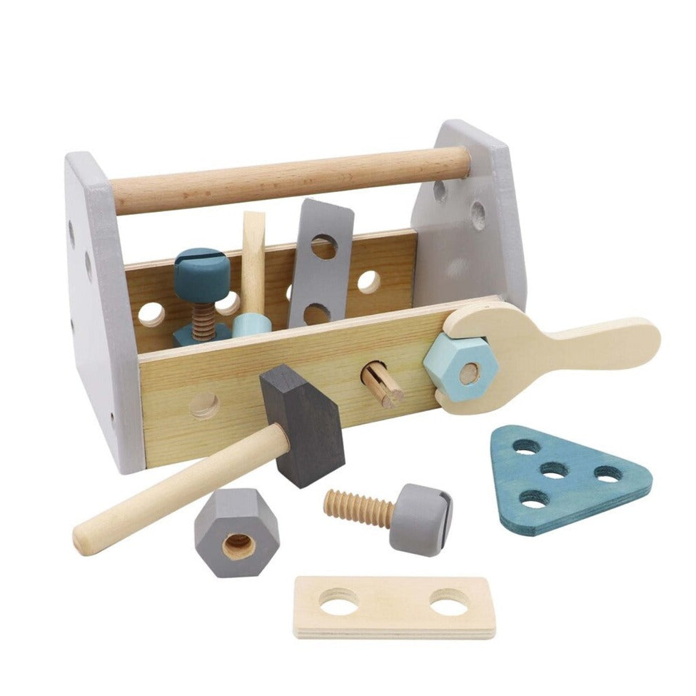 Kids Wooden Toolbox Playset