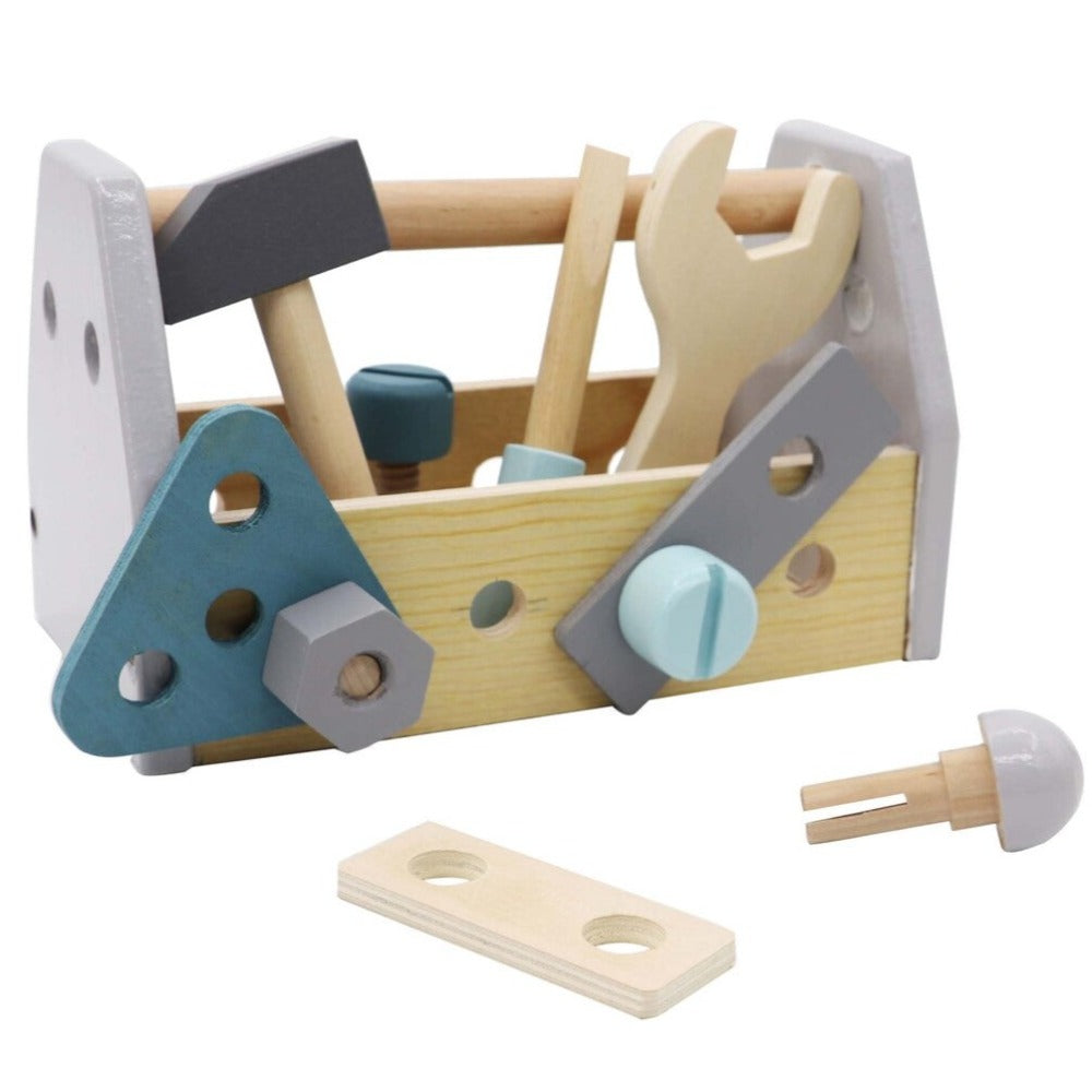 Kids Wooden Toolbox Playset