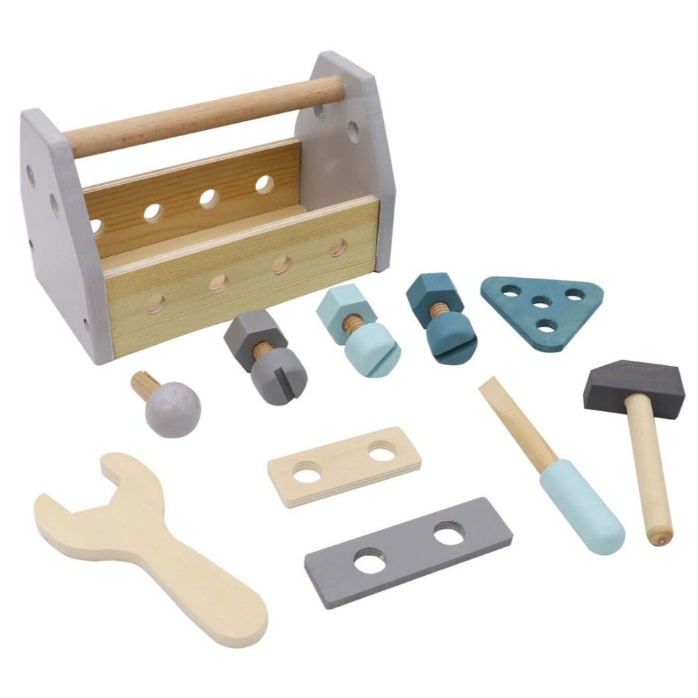 Kids Wooden Toolbox Playset