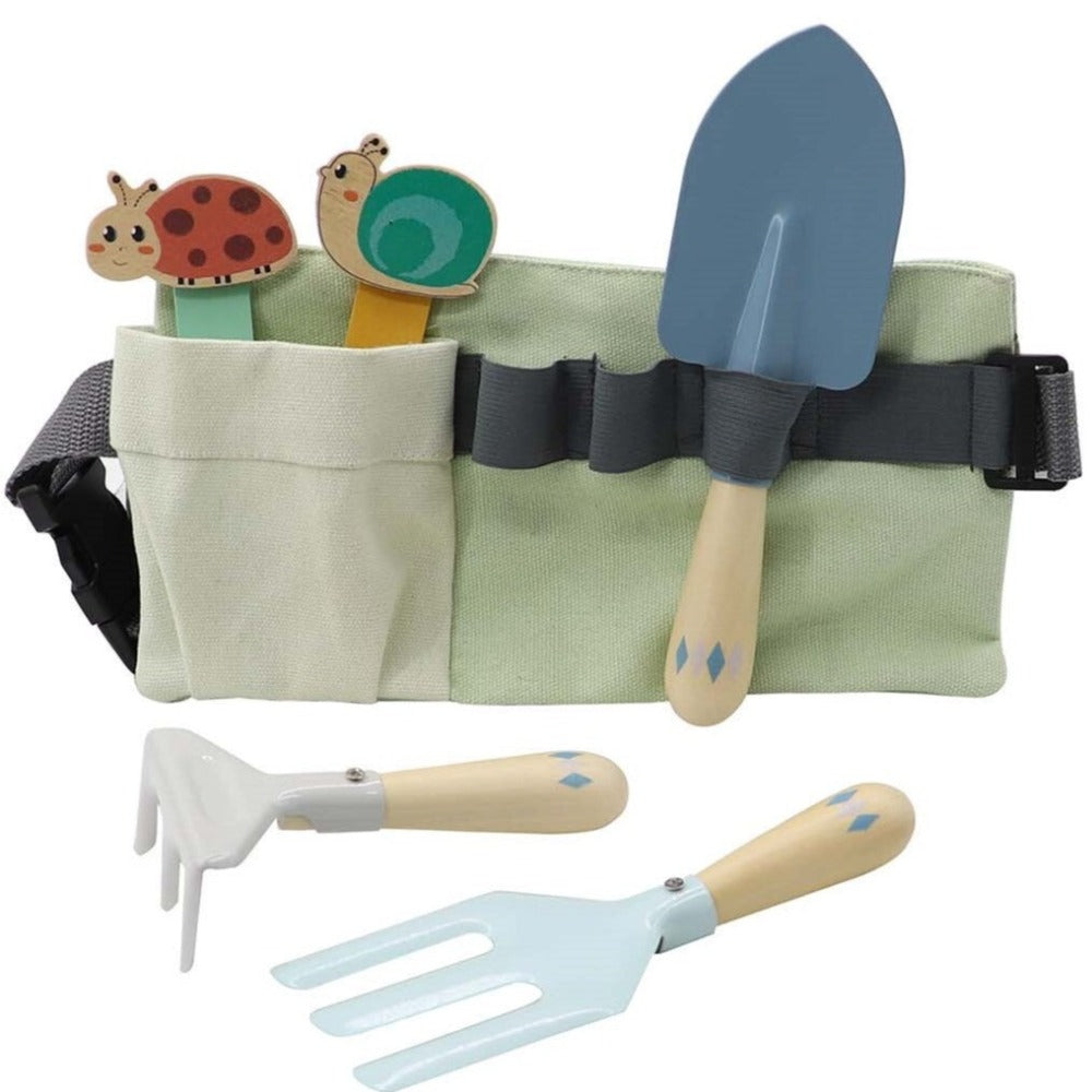 Kids 6Pcs Garden Tools With Belt Blue