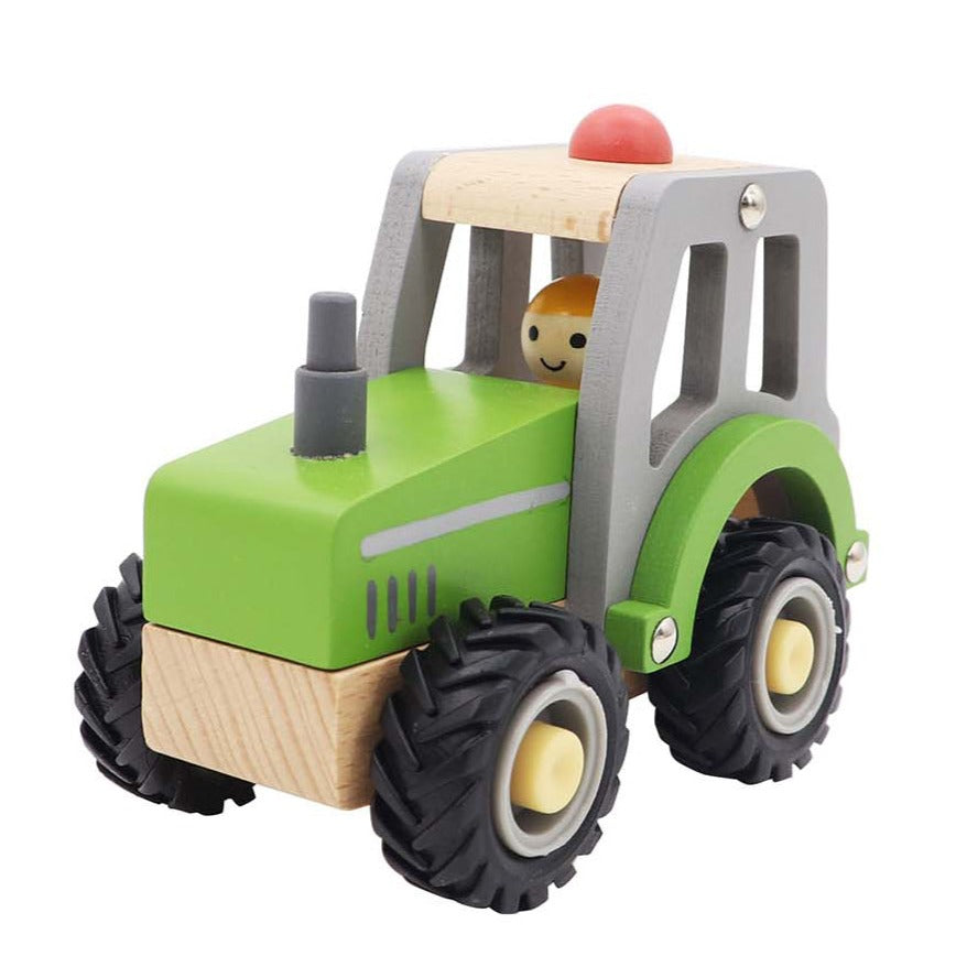 Kids Wooden Toy Vehicle - Green Tractor