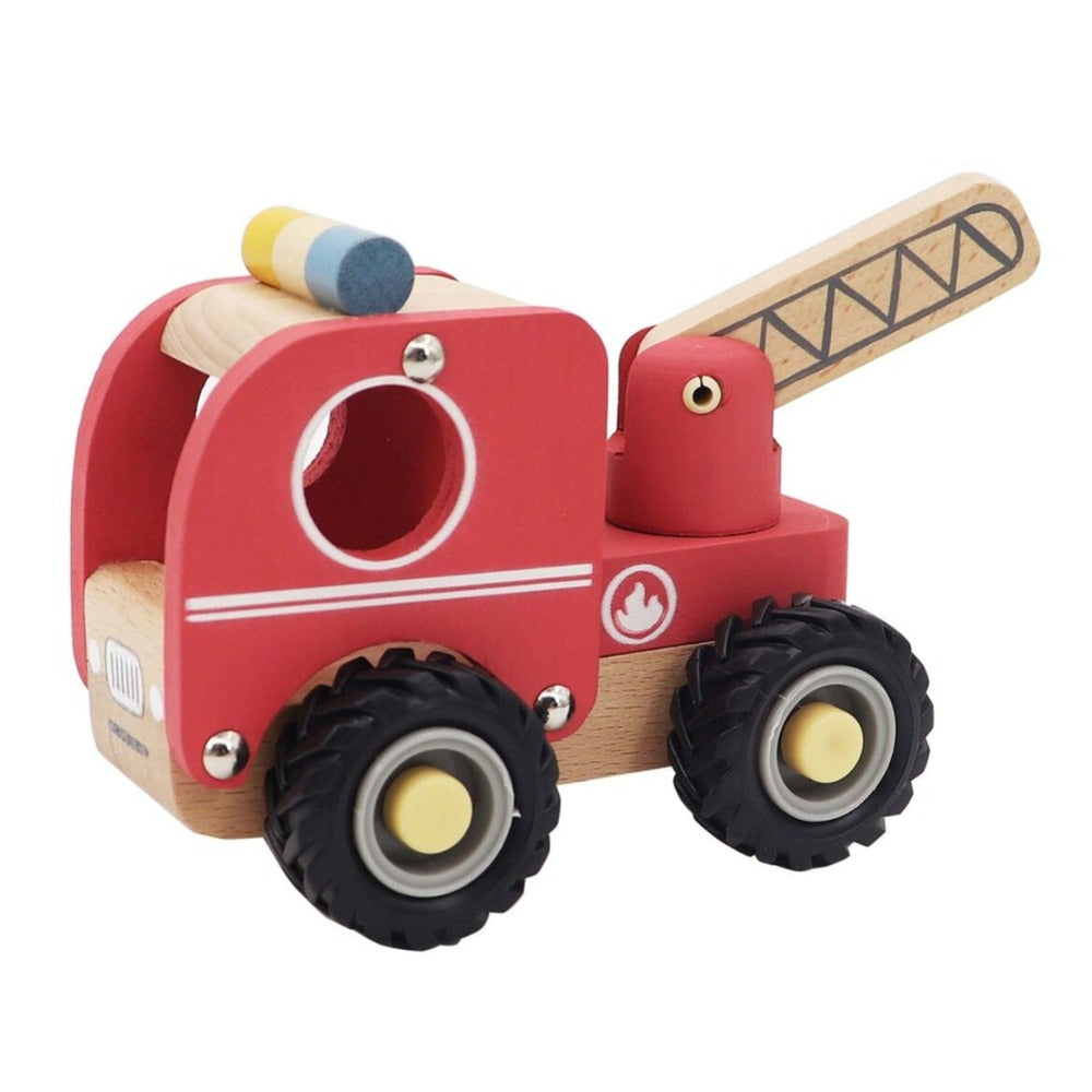 Kids Wooden Toy Vehicle - Fire Engine