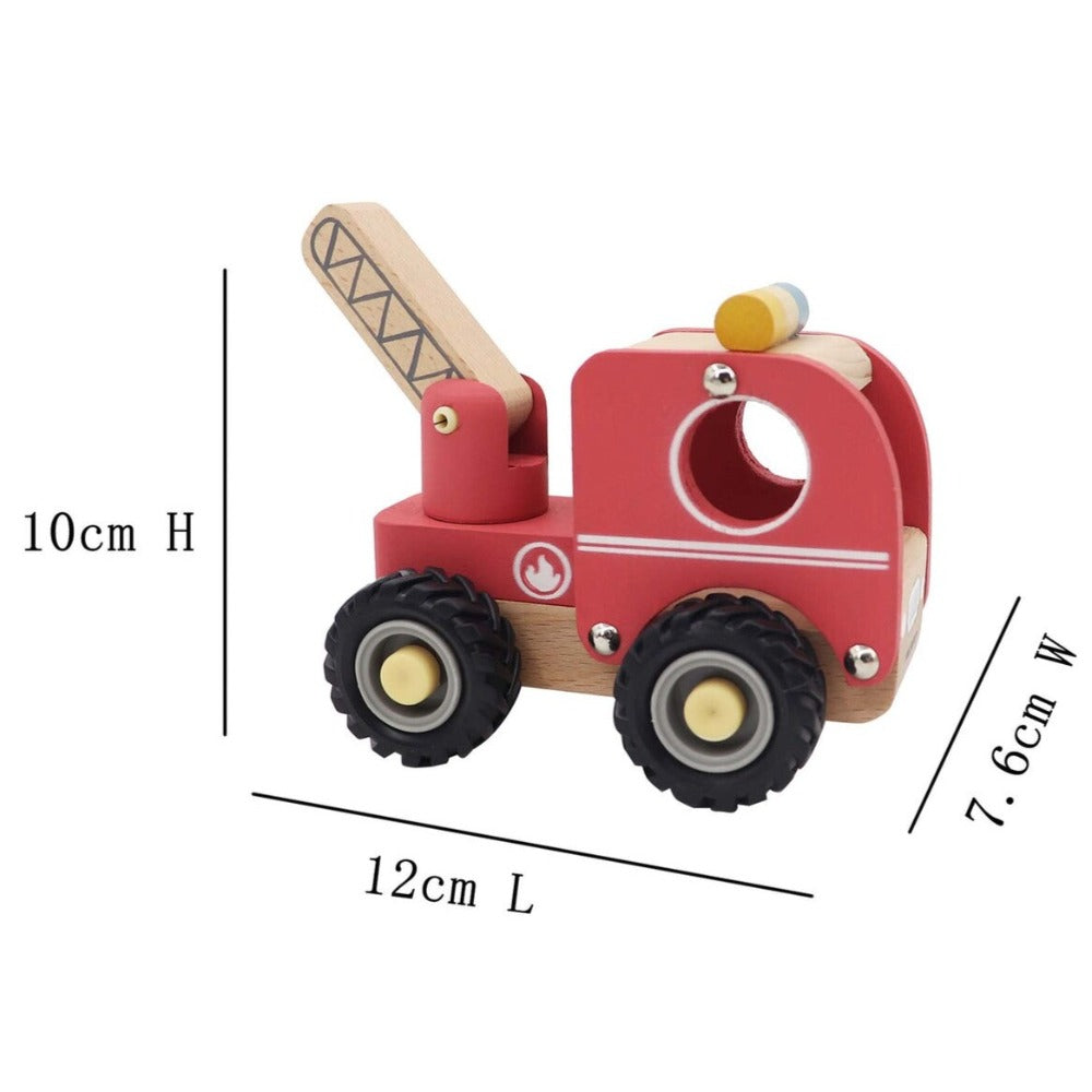 Kids Wooden Toy Vehicle - Fire Engine