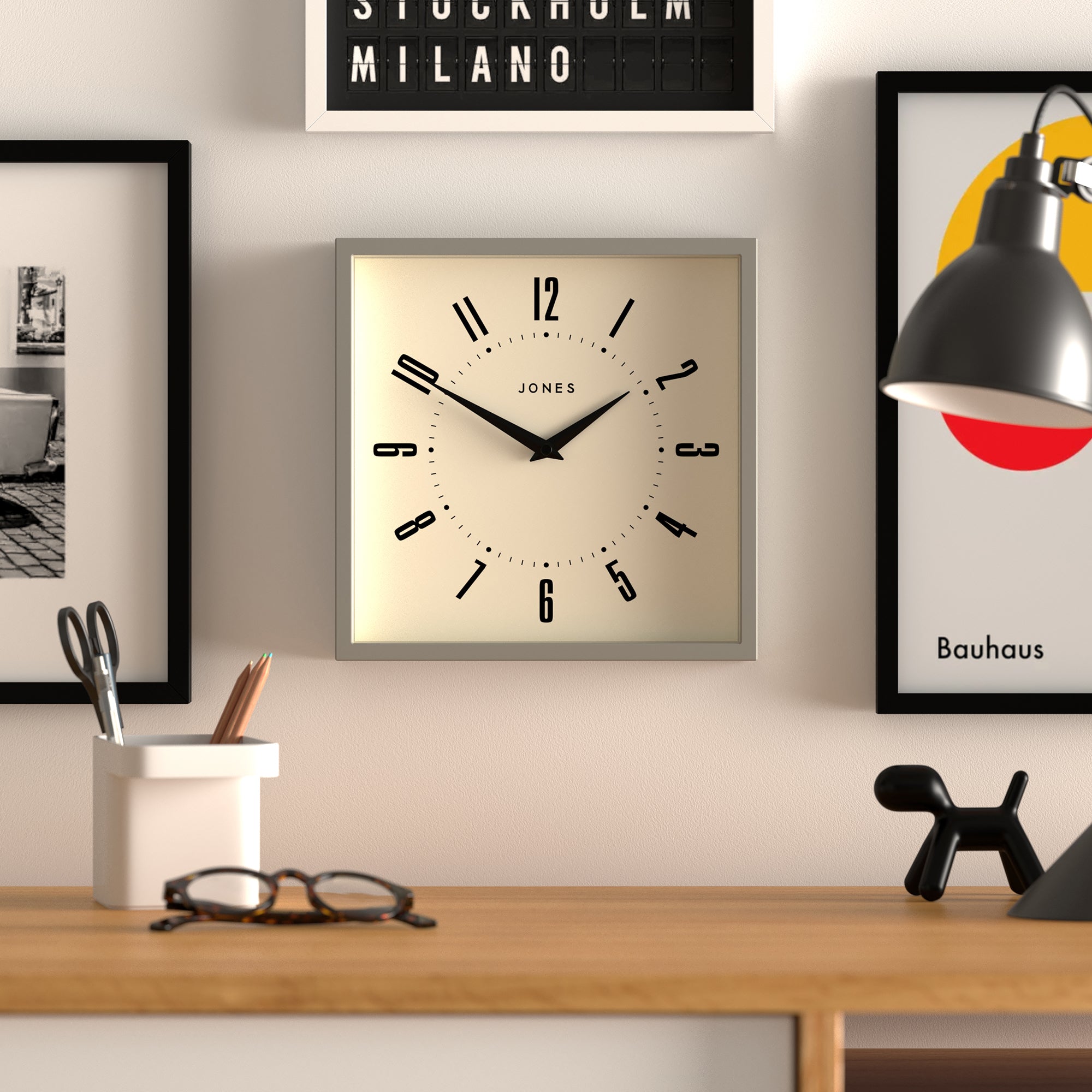 Newgate Jones Box Wall Clock Grey