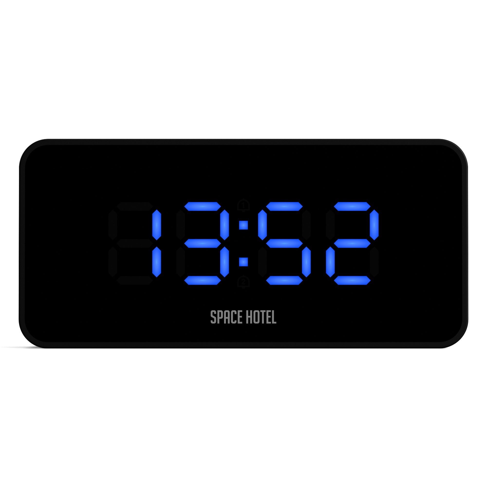 Newgate Space Hotel Hypertron Alarm Clock Black Case - Black Lens - Blue Led