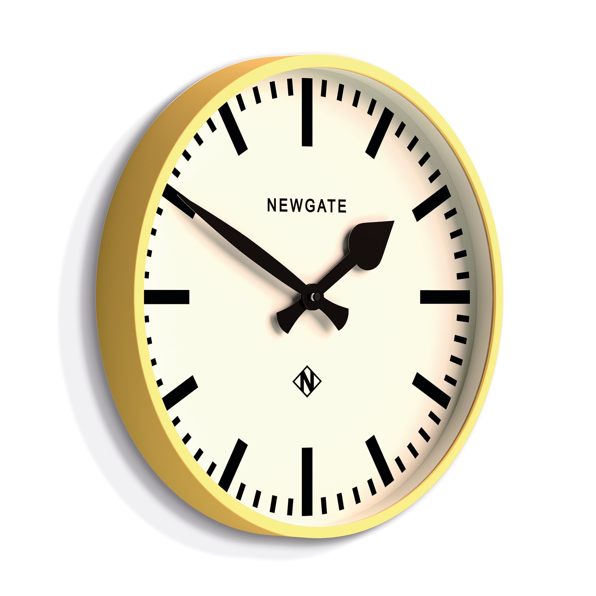 Newgate Railway Wall Clock Yellow