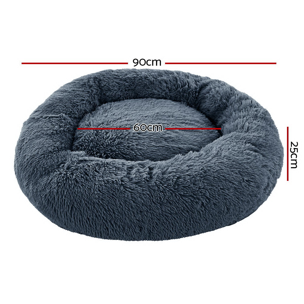 Pet Bed Dog Bed Cat Large 90cm Dark Grey