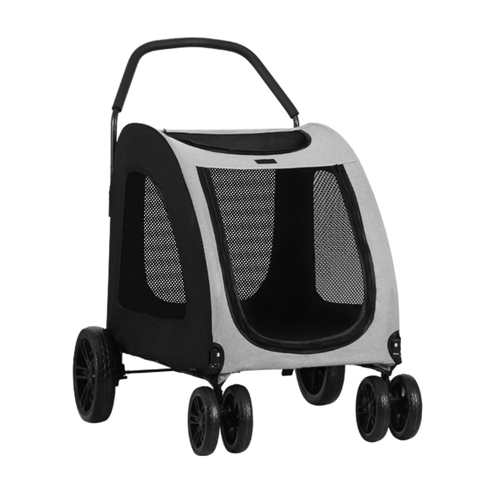 Pet Dog Stroller Pram Large Carrier Travel Foldable 4 Wheels