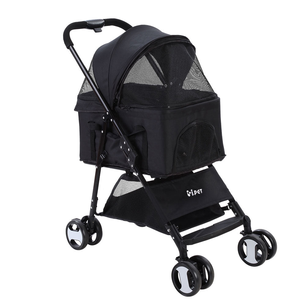 Pet Stroller Dog Carrier Foldable Pram 3 In 1 Black