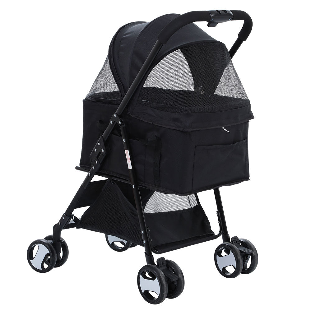 Pet Stroller Dog Carrier Foldable Pram 3 In 1 Black