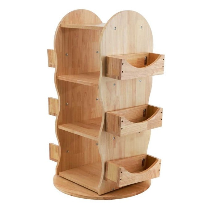 Rotating Wooden Bookshelf