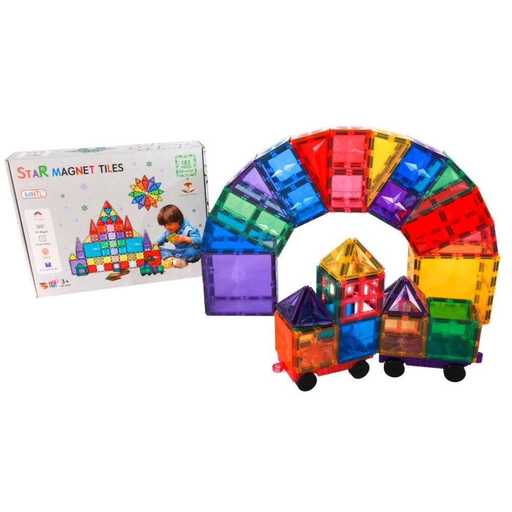 Magnetic Rainbow Tiles 182pcs