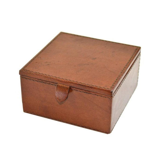 Square Leather Travel Jewelry Box (5 Colors to Choose)