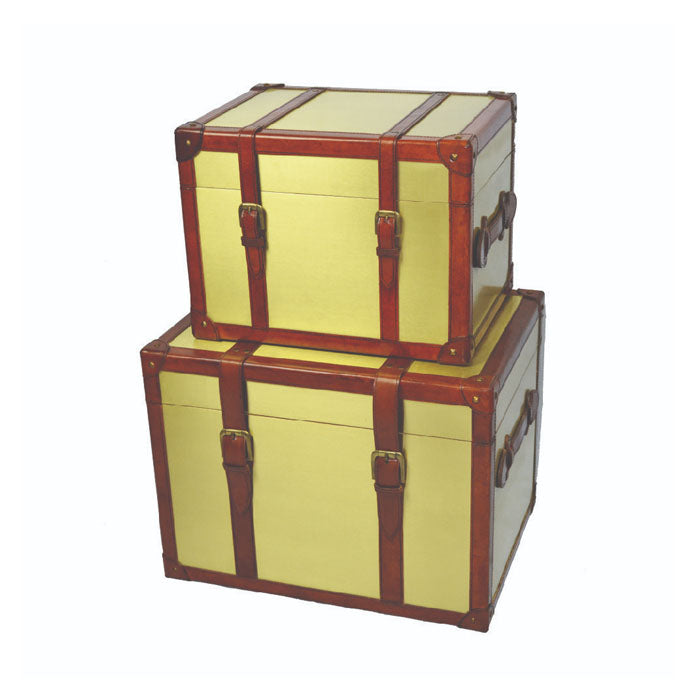 Set of 2 Metal Trunk Boxes