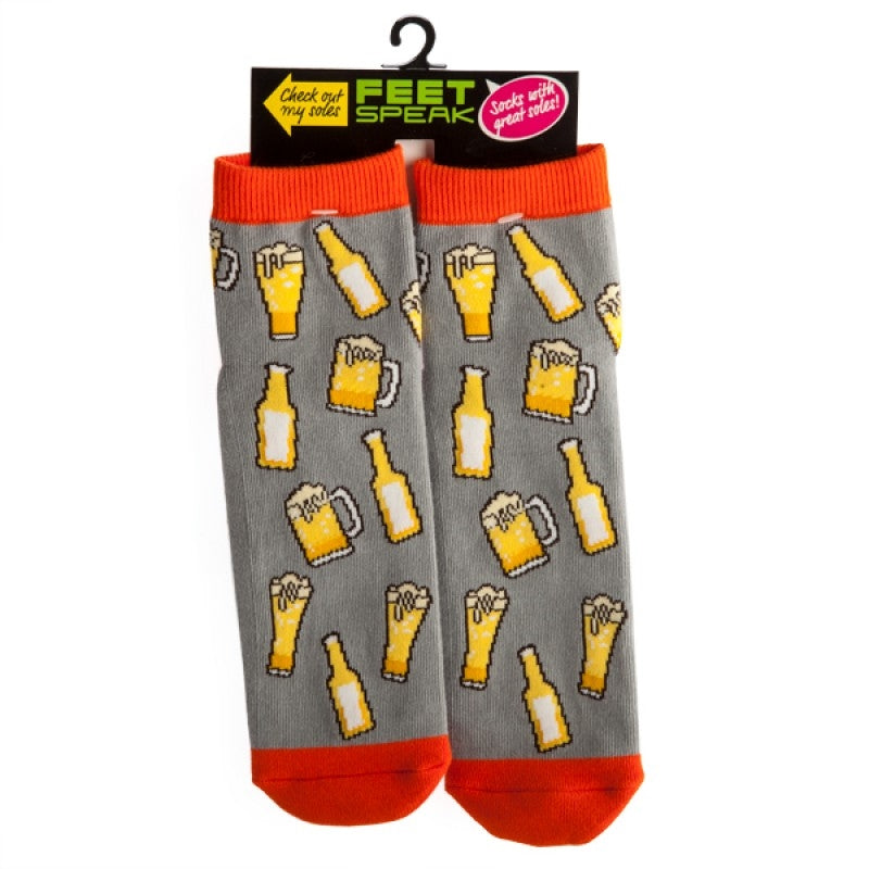 Cozy and Playful Beer Feet Speak Socks