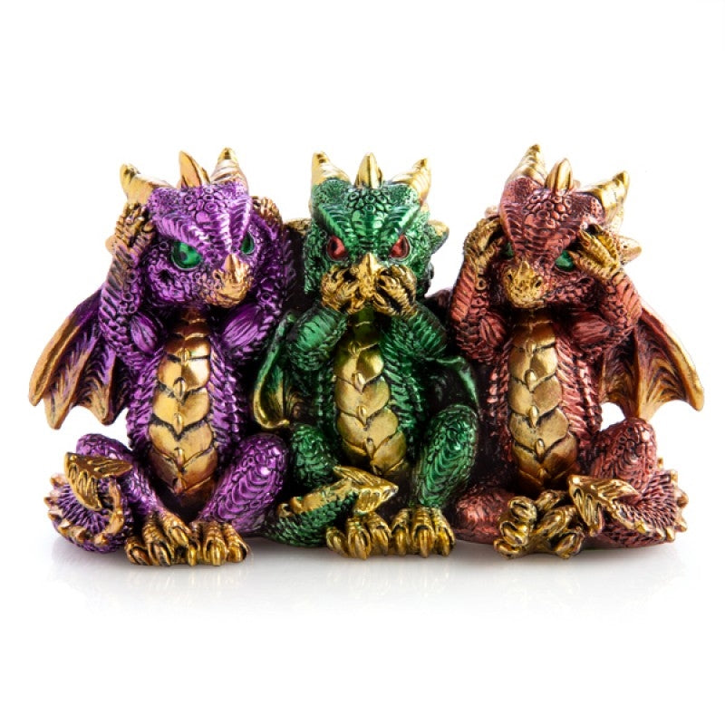 Trio of Wisdom Enchanting Baby Dragon Decor