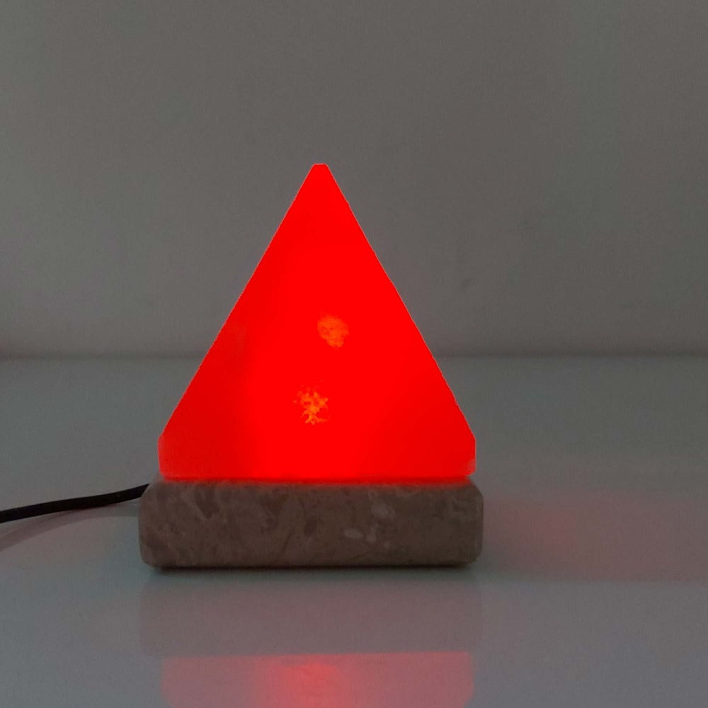 USB Colour Changing Himalayan Salt LED Lamp - Pyramid Shape