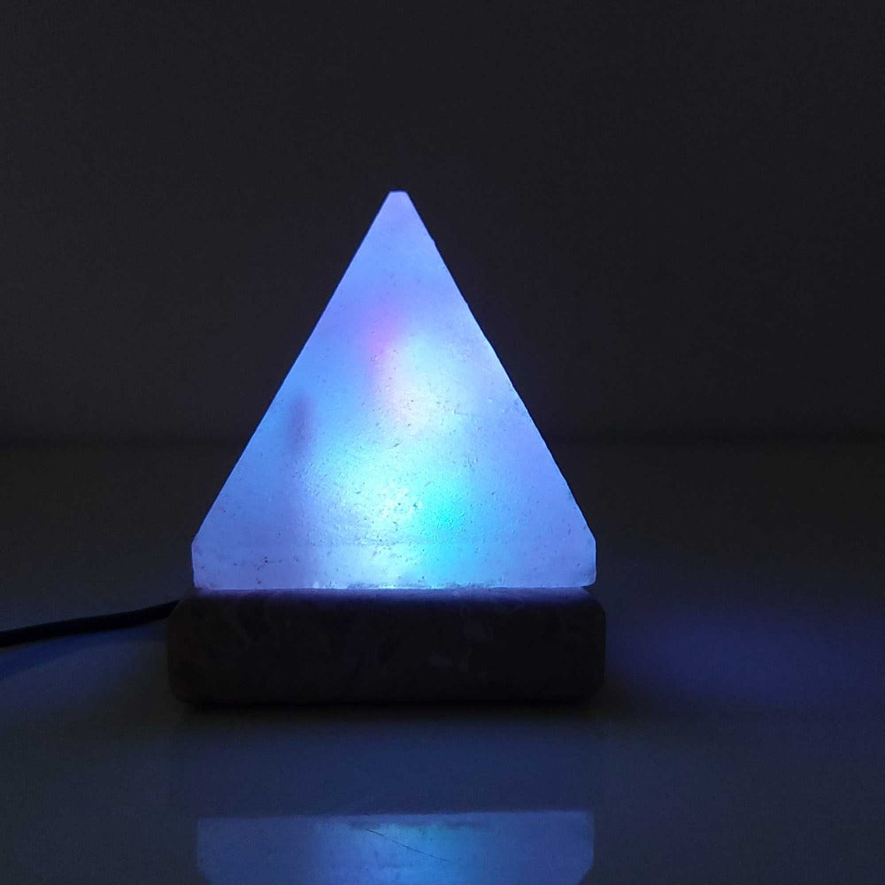 USB Colour Changing Himalayan Salt LED Lamp - Pyramid Shape